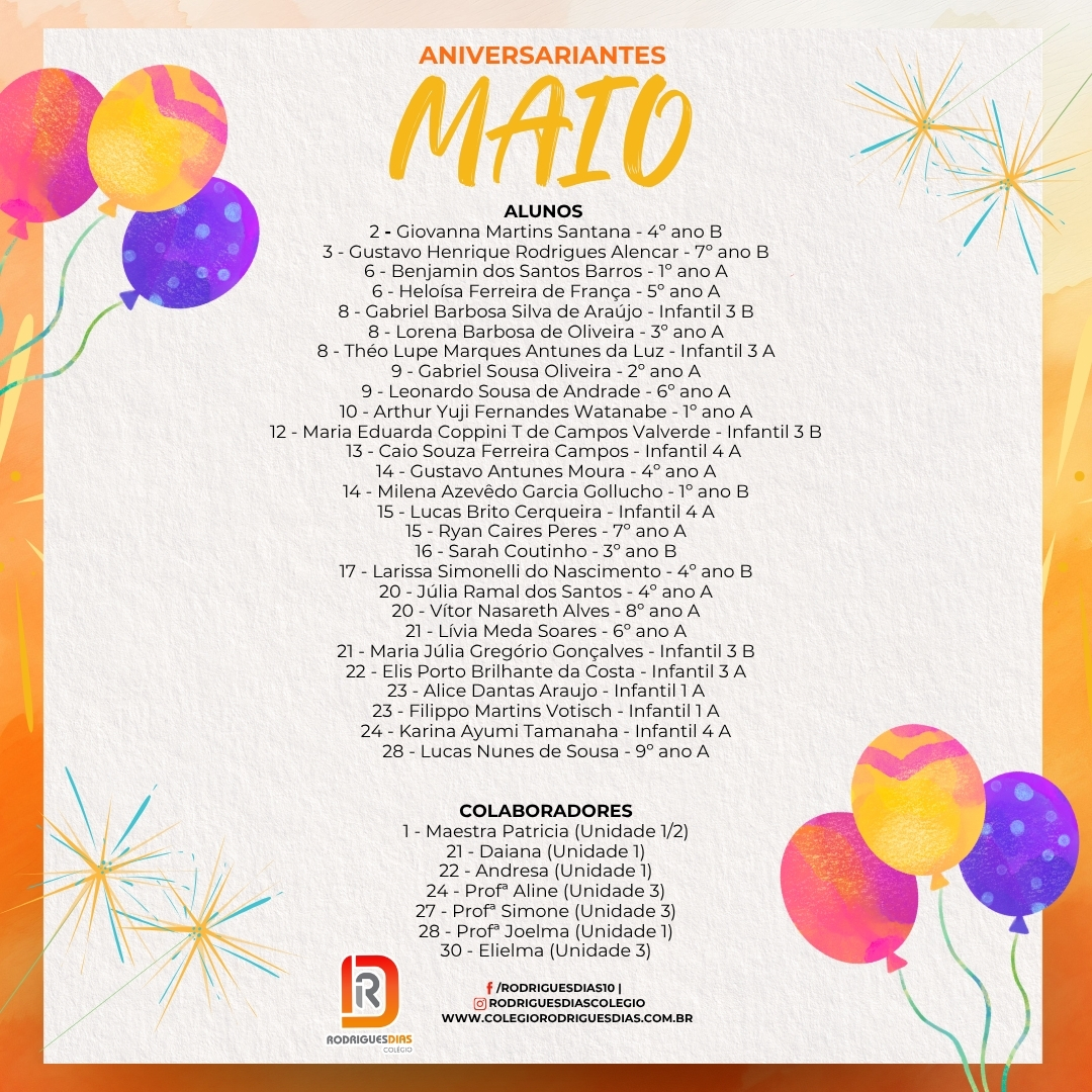 Celebração de aniversariantes do mês